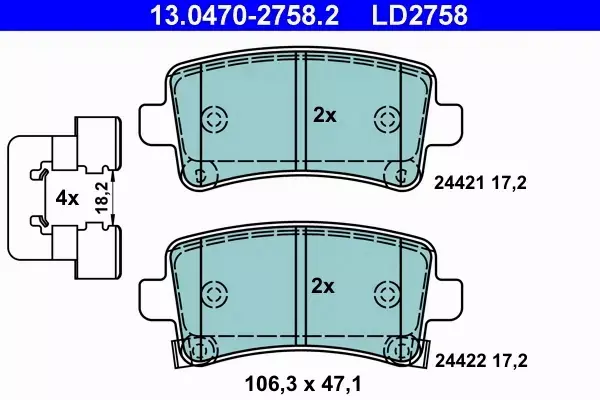 ATE CERAMIC KLOCKI HAMULCOWE TYŁ OPEL INSIGNIA 