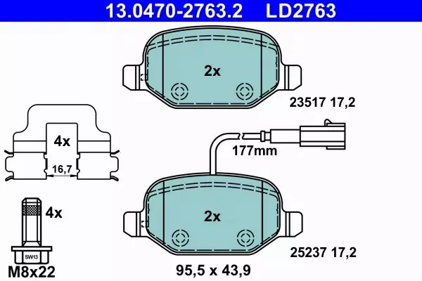 ATE KLOCKI HAMULCOWE 13.0470-2763.2 