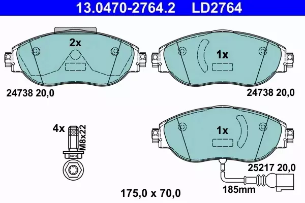 ATE CERAMIC KLOCKI HAMULCOWE PRZÓD PASSAT (362) 