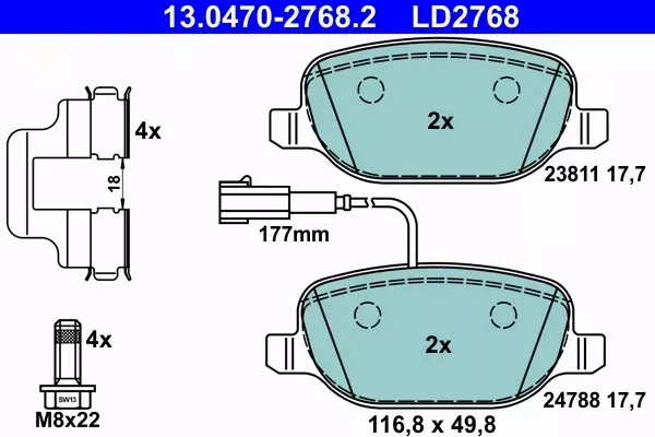 ATE CERAMIC KLOCKI HAMULCOWE TYŁ GIULIETTA (940) 