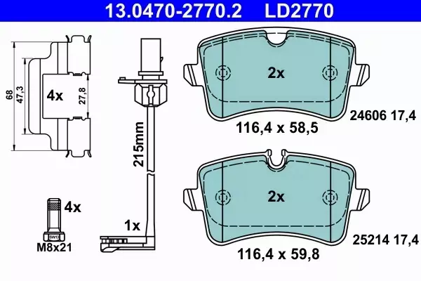 ATE CERAMIC KLOCKI HAMULCOWE TYŁ A7 Sportback (4GA, 4GF) 