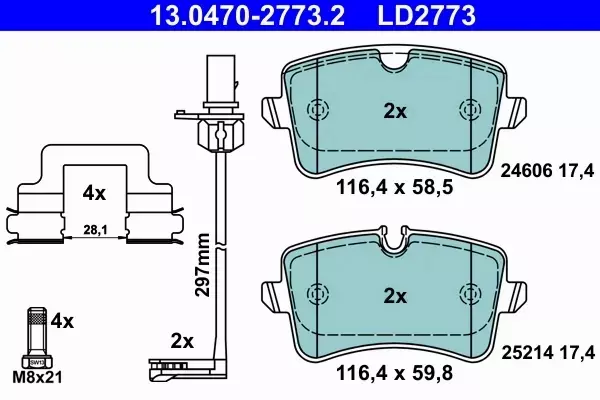 ATE CERAMIC KLOCKI HAMULCOWE TYŁ AUDI A8 (4H_) 