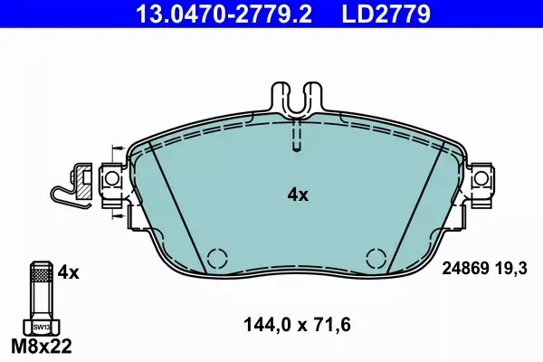 ATE CERAMIC KLOCKI HAM PRZ MERCEDES CLA X117 C117 