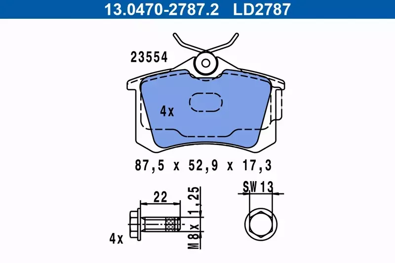 ATE KLOCKI HAMULCOWE 13.0470-2787.2 