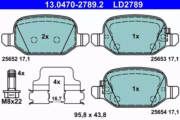 ATE CERAMIC KLOCKI HAMULCOWE TYŁ FIAT 500L (199_) 