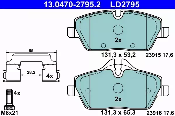 ATE KLOCKI HAMULCOWE 13.0470-2795.2 