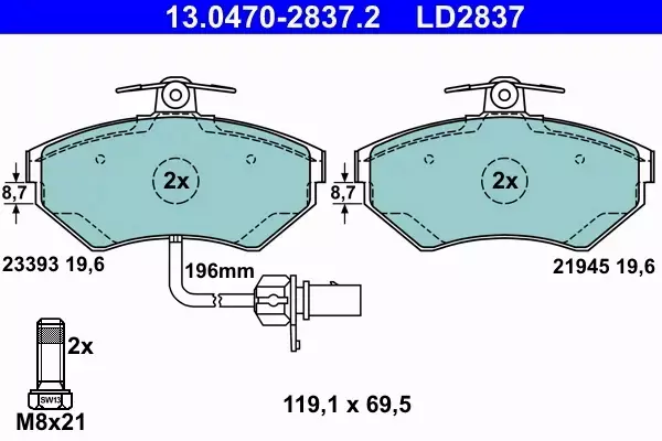 ATE POWERDISC TARCZE + KLOCKI CERAMIC AUDI A4 A8 