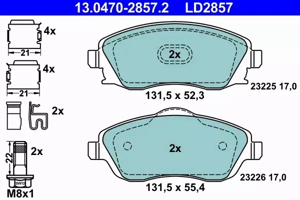 ATE CERAMIC KLOCKI HAMULCOWE PRZÓD OPEL MERIVA 