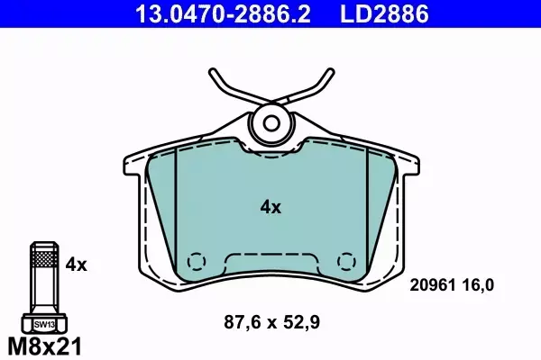 ATE CERAMIC KLOCKI TYŁ AUDI A4 B6 B7 A6 C5 ALLROAD 