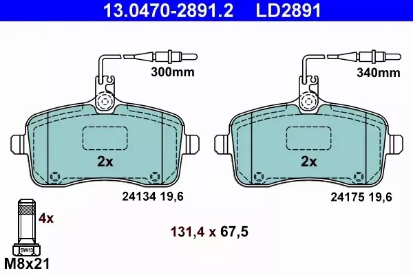 ATE CERAMIC KLOCKI HAMULCOWE PRZÓD 407 (6D_) 