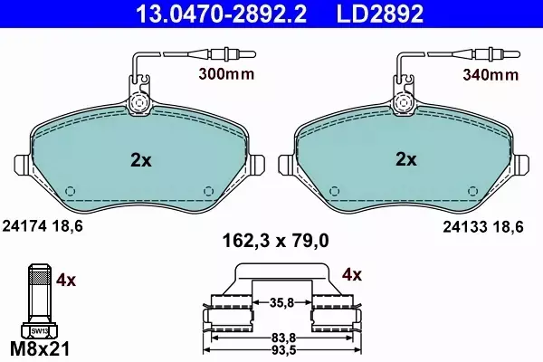 ATE CERAMIC KLOCKI HAMULCOWE PRZÓD 407 (6D_) 