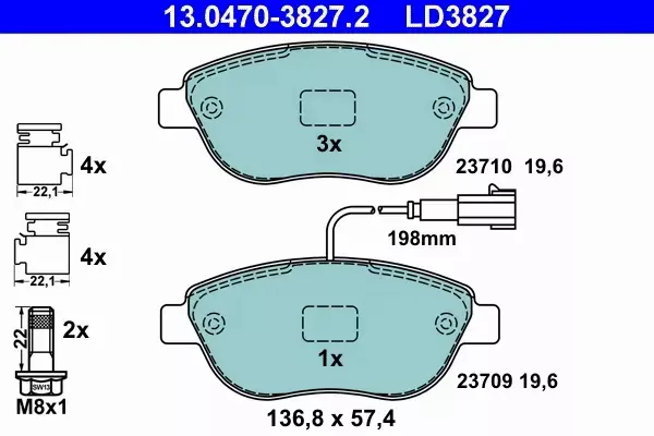 ATE CERAMIC KLOCKI HAMULCOWE PRZÓD LINEA (323) 