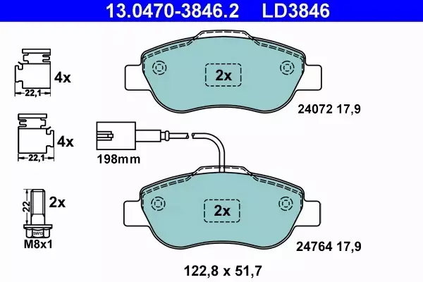 ATE KLOCKI HAMULCOWE 13.0470-3846.2 