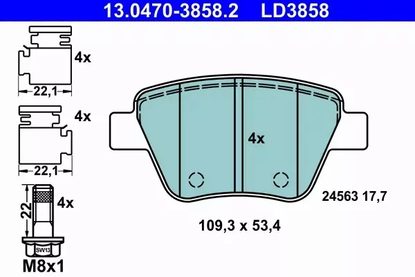 ATE CERAMIC KLOCKI HAMULCOWE TYŁ VW BEETLE (5C1) 