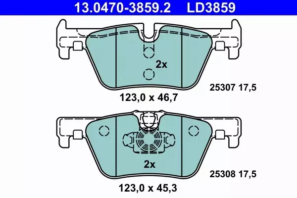 ATE TARCZE+KLOCKI TYŁ BMW 1 F20 F21 2 F22 300MM 