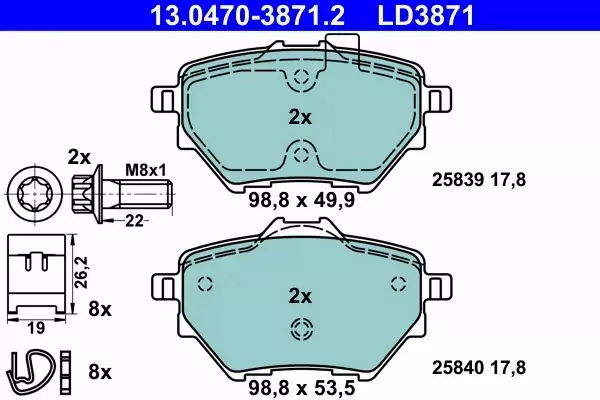 ATE CERAMIC KLOCKI HAMULCOWE TYŁ C4 Grand Picasso II 