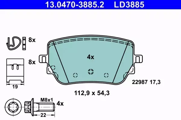 ATE KLOCKI HAMULCOWE 13.0470-3885.2 