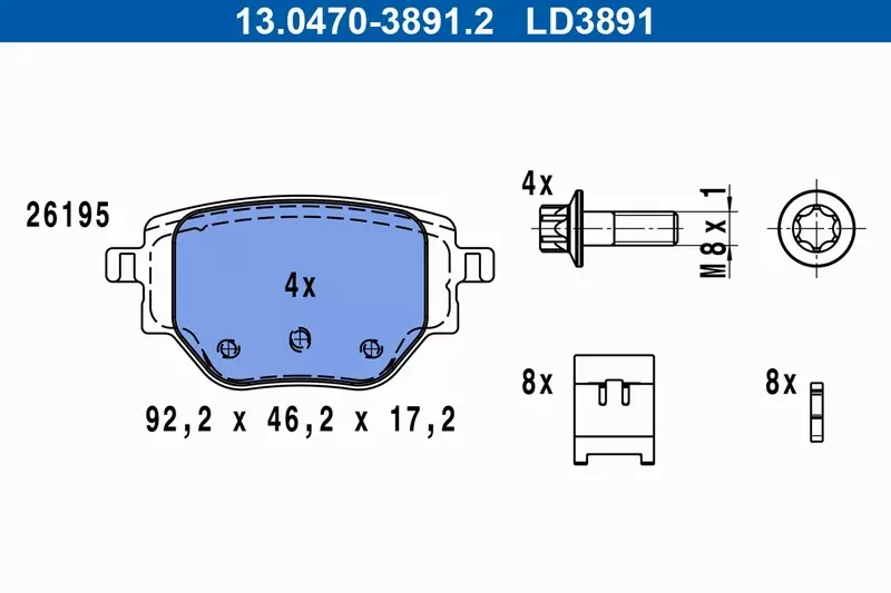 ATE KLOCKI HAMULCOWE 13.0470-3891.2 