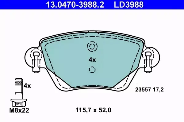 ATE KLOCKI HAMULCOWE 13.0470-3988.2 