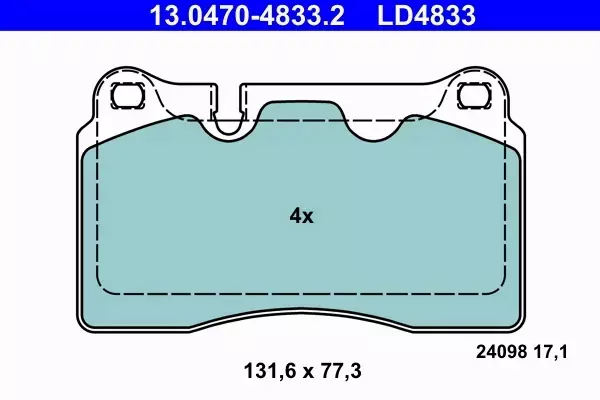 ATE CERAMIC KLOCKI HAMULCOWE PRZÓD LEON ST (5F8) 