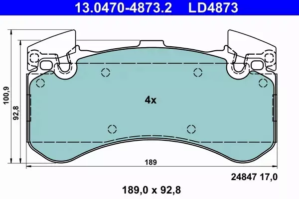 ATE KLOCKI HAMULCOWE CERAMIC 13.0470-4873.2 