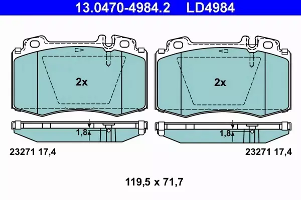 ATE CERAMIC KLOCKI P MERC SL SLK W163 W220 W203 