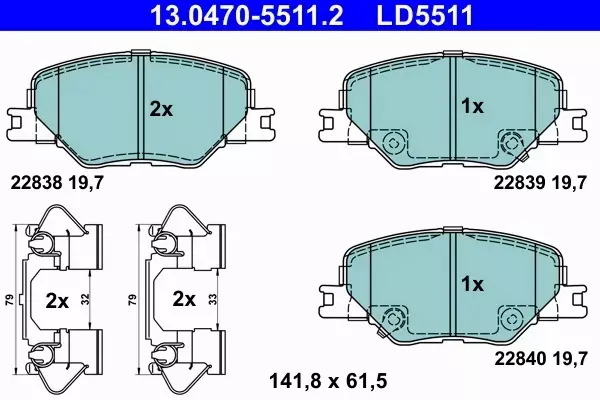 ATE KLOCKI HAMULCOWE 13.0470-5511.2 