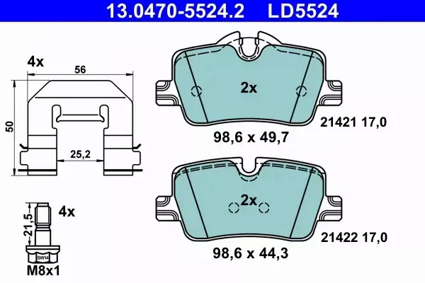 ATE KLOCKI HAMULCOWE 13.0470-5524.2 