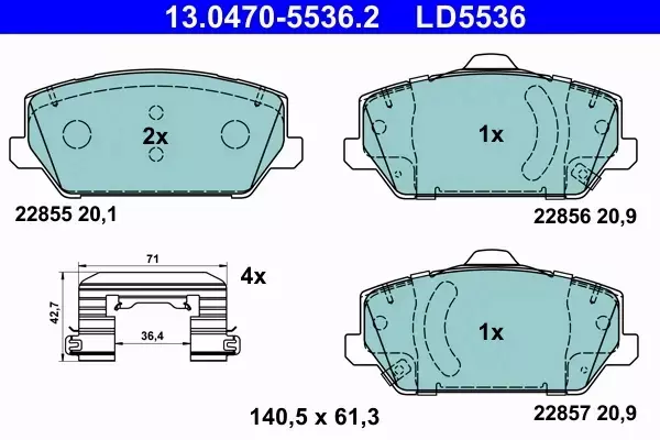 ATE KLOCKI HAMULCOWE 13.0470-5536.2 