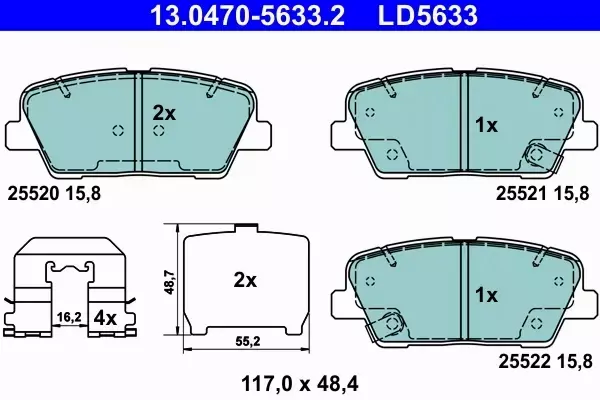 ATE KLOCKI HAMULCOWE 13.0470-5633.2 