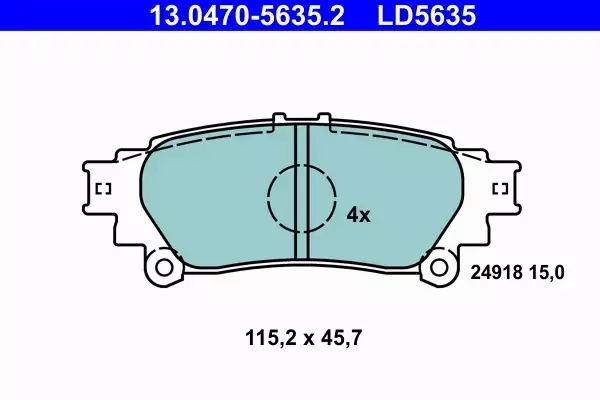 ATE CERAMIC KLOCKI HAMULCOWE TYŁ PRIUS PLUS (ZVW4_) 