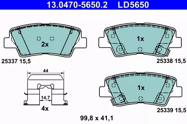 ATE KLOCKI HAMULCOWE 13.0470-5650.2 