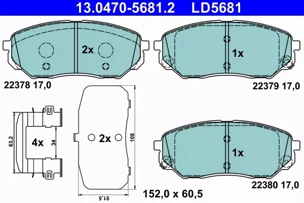 ATE KLOCKI HAMULCOWE 13.0470-5681.2 