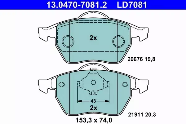 ATE CERAMIC KLOCKI PRZÓD AUDI A3 TT 1.8 T WARTO 