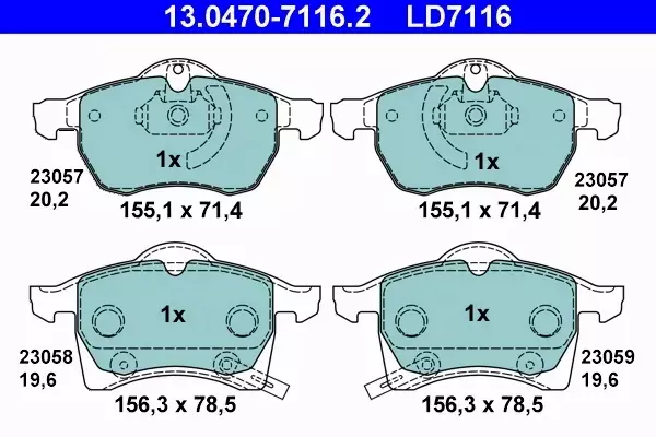 ATE CERAMIC KLOCKI HAMULCOWE PRZÓD ZAFIRA A (F75_) 