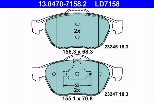 ATE CERAMIC KLOCKI HAMULCOWE PRZÓD LAGUNA II (BG0/1_) 