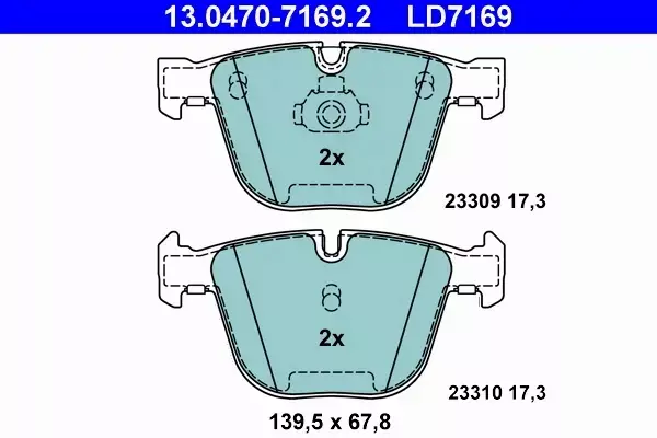 ATE TARCZE+KLOCKI+CZUJNIK TYŁ BMW 5 E61 345MM 