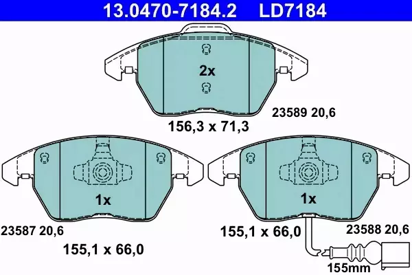 ATE CERAMIC KLOCKI HAMULCOWE 13.0470-7184.2 