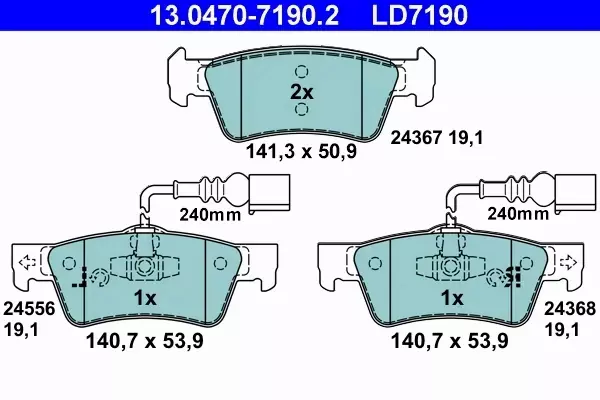 ATE CERAMIC KLOCKI HAMULCOWE TYŁ TOUAREG (7LA, 7L6, 7L7) 