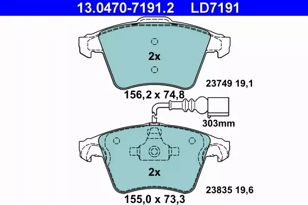 ATE CERAMIC KLOCKI HAMULCOWE PRZÓD TOUAREG (7LA, 7L6, 7L7) 