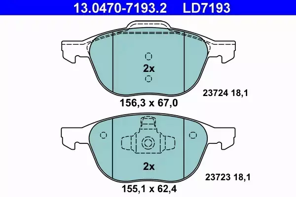 ATE CERAMIC KLOCKI HAMULCOWE 13.0470-7193.2 