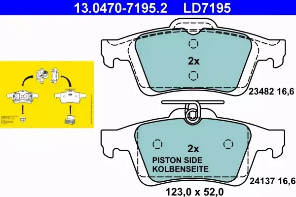 ATE TARCZE+KLOCKI CERAMIC TYŁ FORD FOCUS III MK3 271MM 