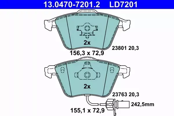 ATE CERAMIC KLOCKI PRZÓD AUDI A4 B6 B7 A6 C6 A8 