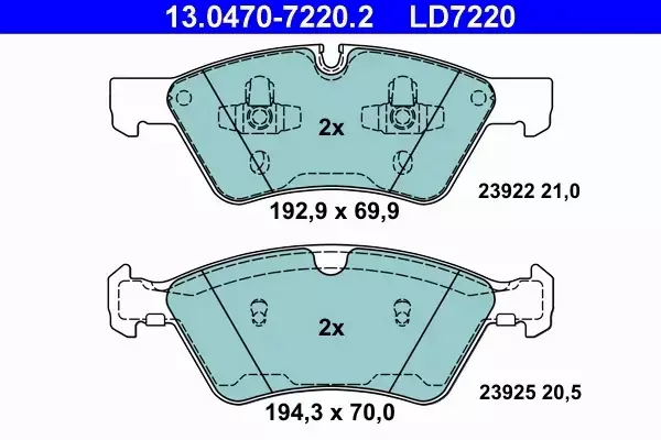 ATE CERAMIC KLOCKI HAMULCOWE PRZÓD KLASA R (W251, V251) 