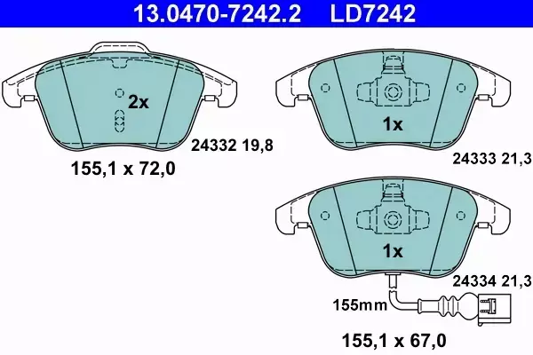 ATE TARCZE+KLOCKI CERAMIC PRZÓD VW SHARAN II 312MM 