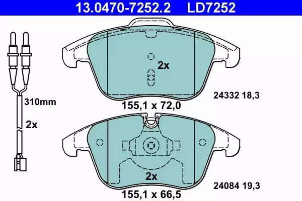 ATE CERAMIC KLOCKI HAMULCOWE PRZÓD CITROEN C5 III 