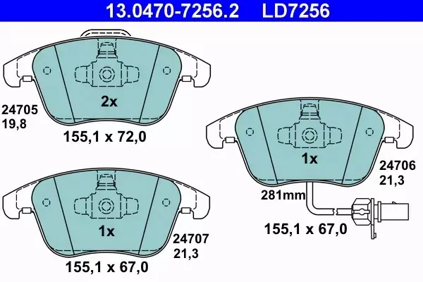 ATE CERAMIC KLOCKI PRZÓD AUDI A4 A5 Q5 