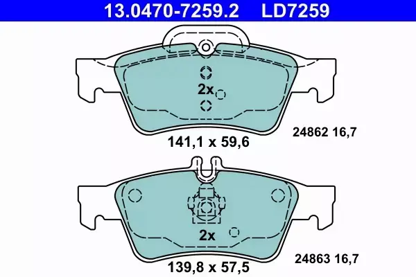 ATE CERAMIC KLOCKI HAMULCOWE TYŁ KLASA E T-Model (S212) 