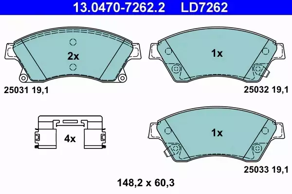 ATE CERAMIC KLOCKI HAMULCOWE PRZÓD CRUZE (J300) 