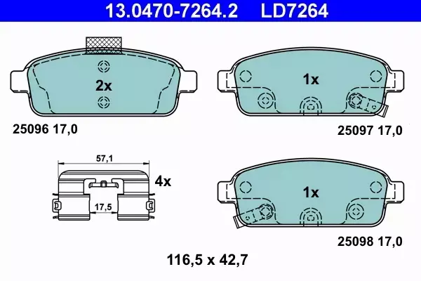 ATE CERAMIC KLOCKI HAMULCOWE TYŁ ORLANDO (J309) 